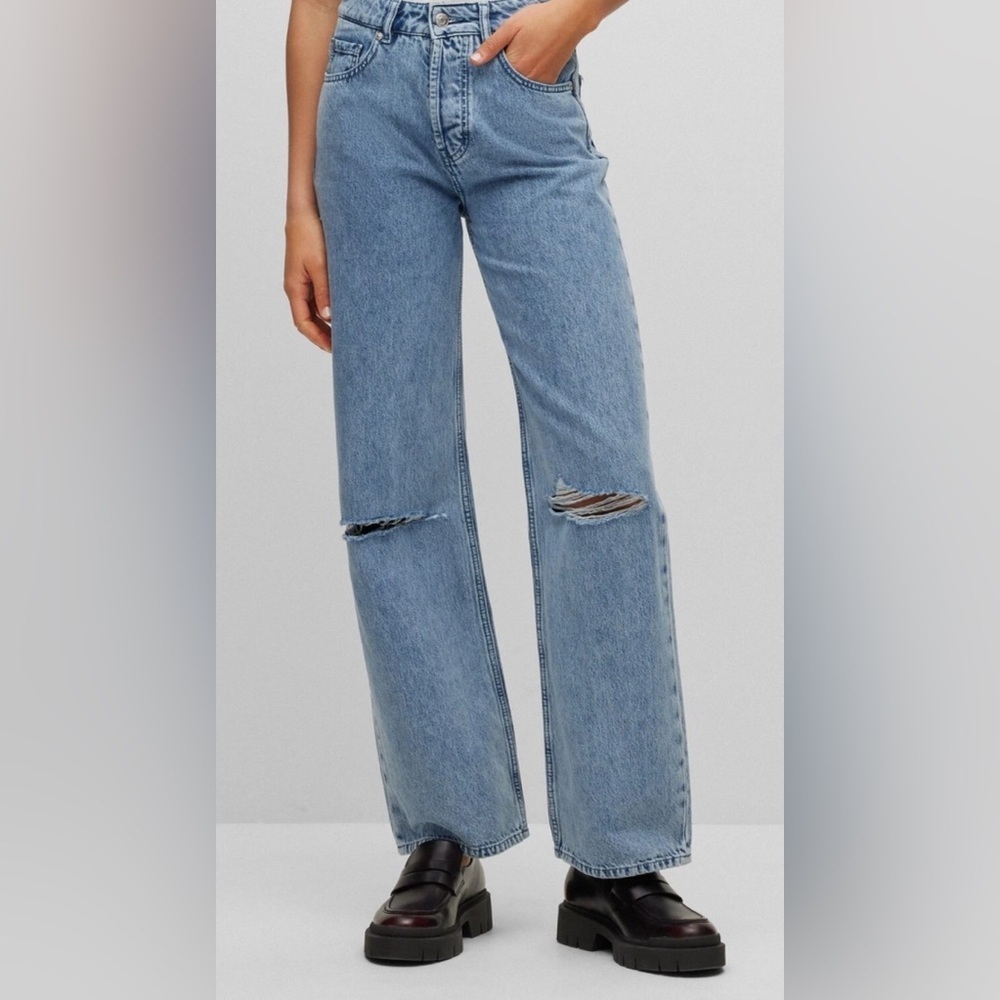HUGO BOSS 937 Relaxed Fit Jeans in Blue Rigid Denim - Size 25 - New